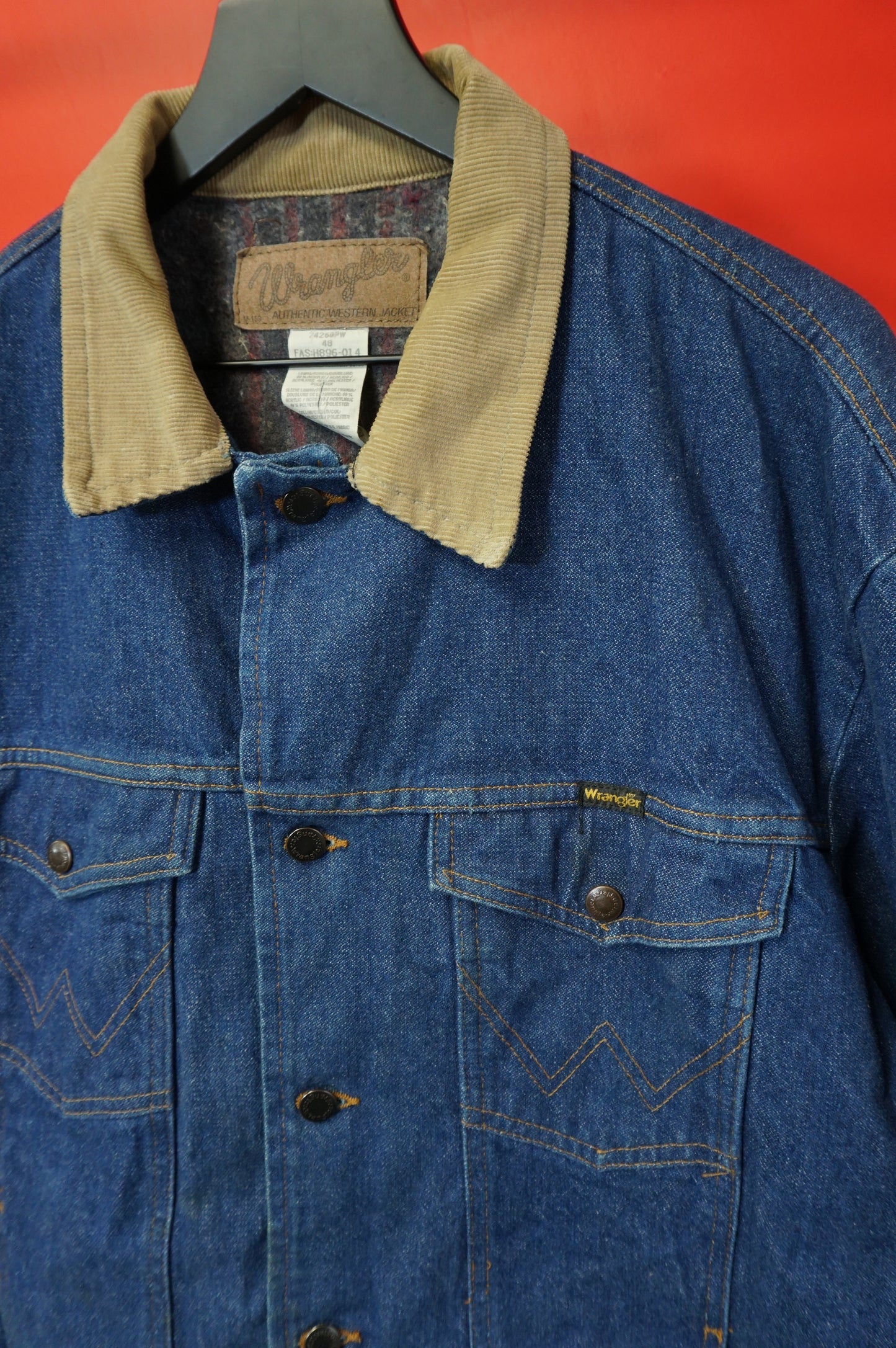 (XXL) Vtg Blanket Lined Wrangler Denim Jacket