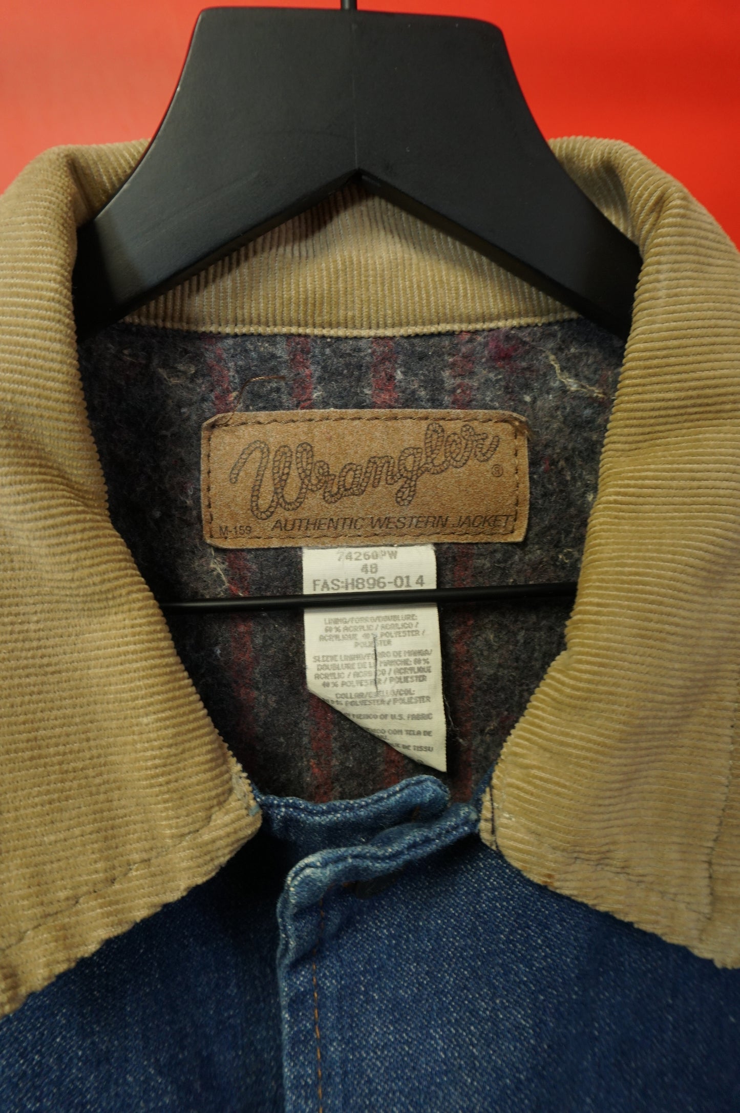 (XXL) Vtg Blanket Lined Wrangler Denim Jacket