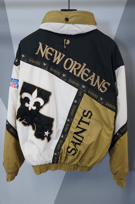 (XL) New Orleans Saints Vtg Pro Player Puffer Jacket