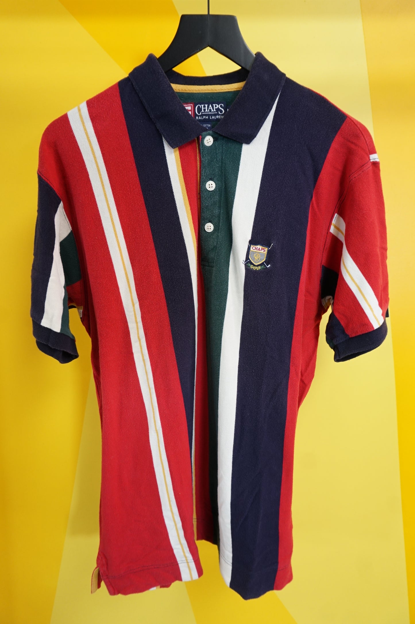 (M) Chaps Vtg Striped Polo Shirt