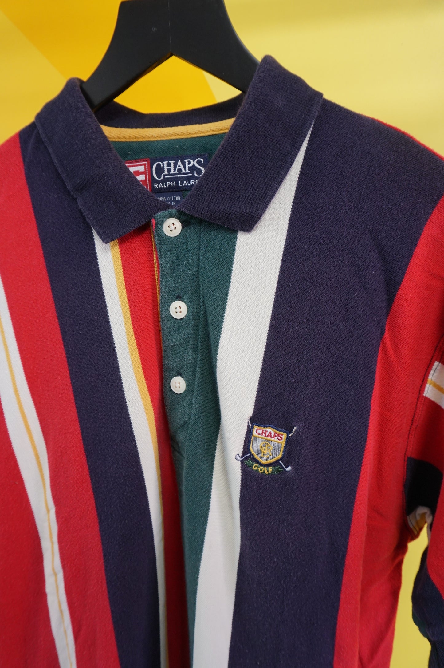 (M) Chaps Vtg Striped Polo Shirt