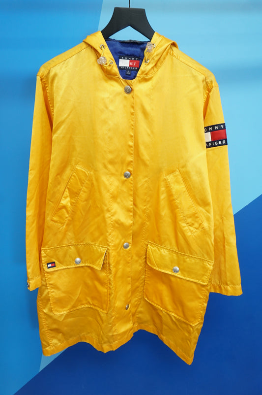 (S/M) Vtg Tommy Hilfiger Yellow Raincoat