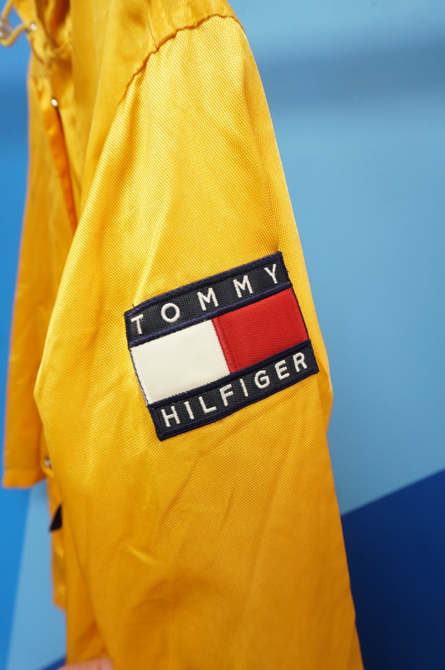 (S/M) Vtg Tommy Hilfiger Yellow Raincoat