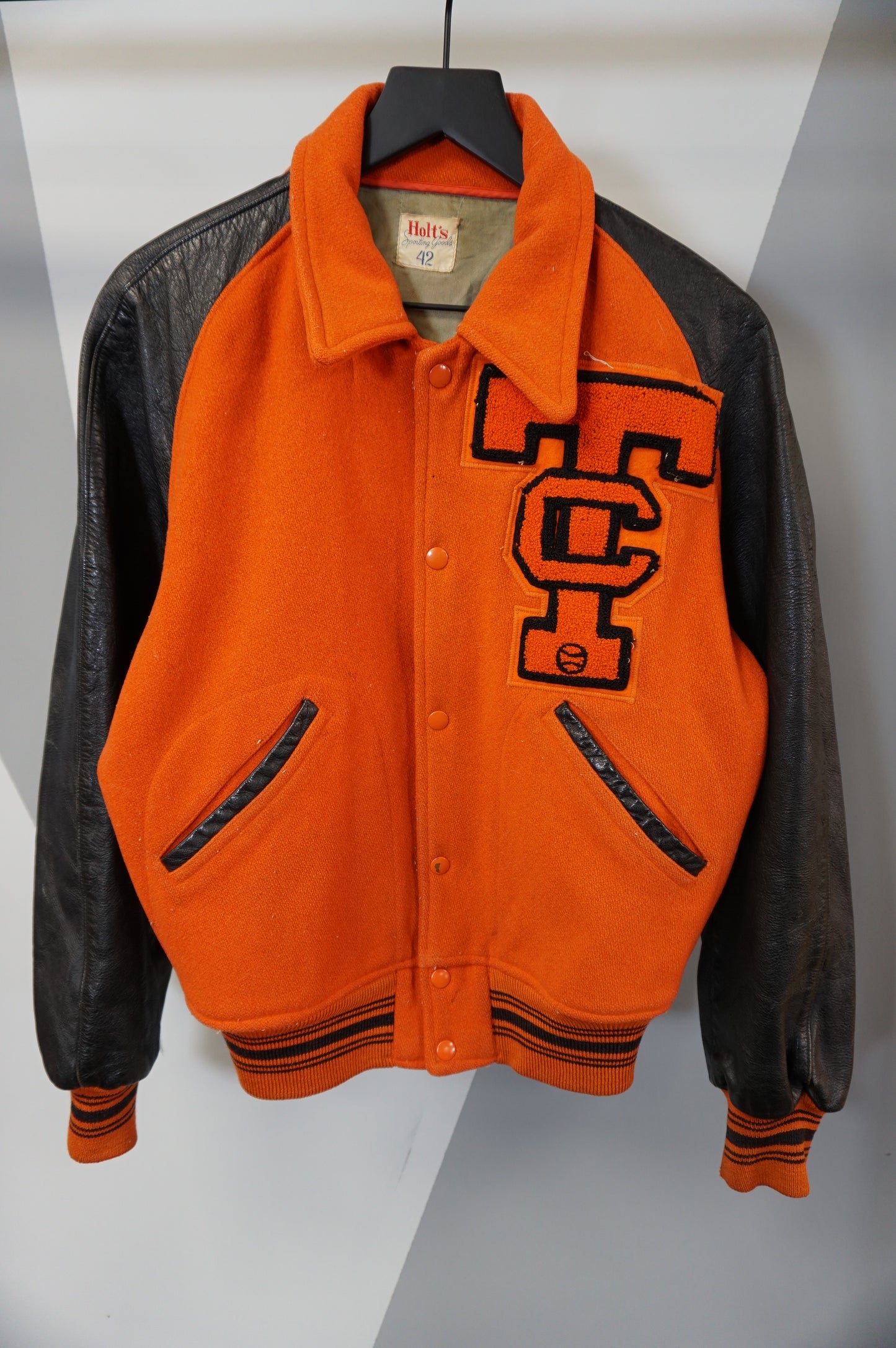 (L) Vtg Texas City Baseball Letterman Jacket