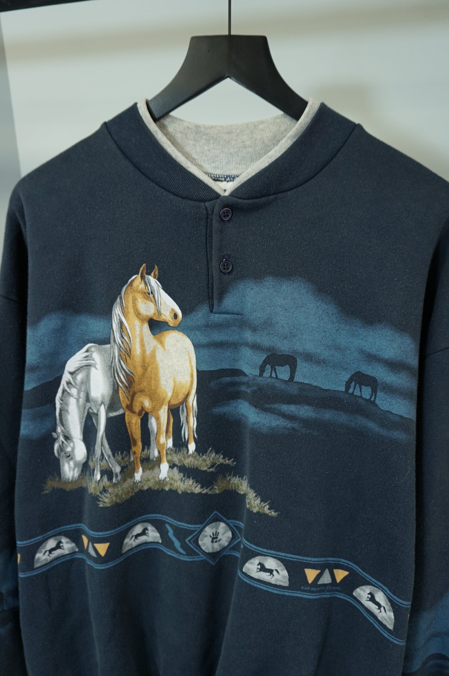 (L) Vtg Art Unlimited Horse Crewneck