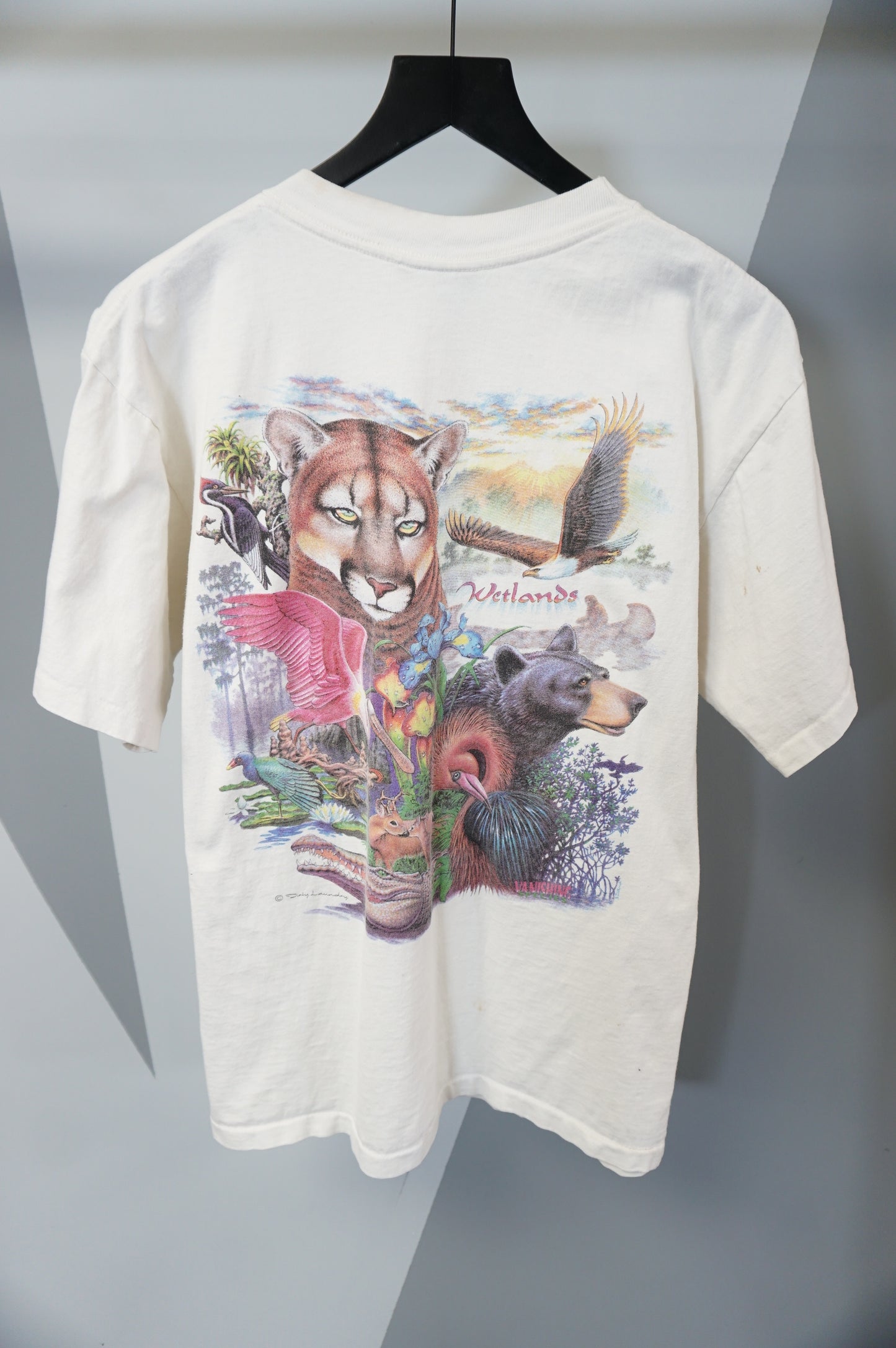 (M/L) Vtg Wetlands Vanishing Species Single Stitch T-Shirt