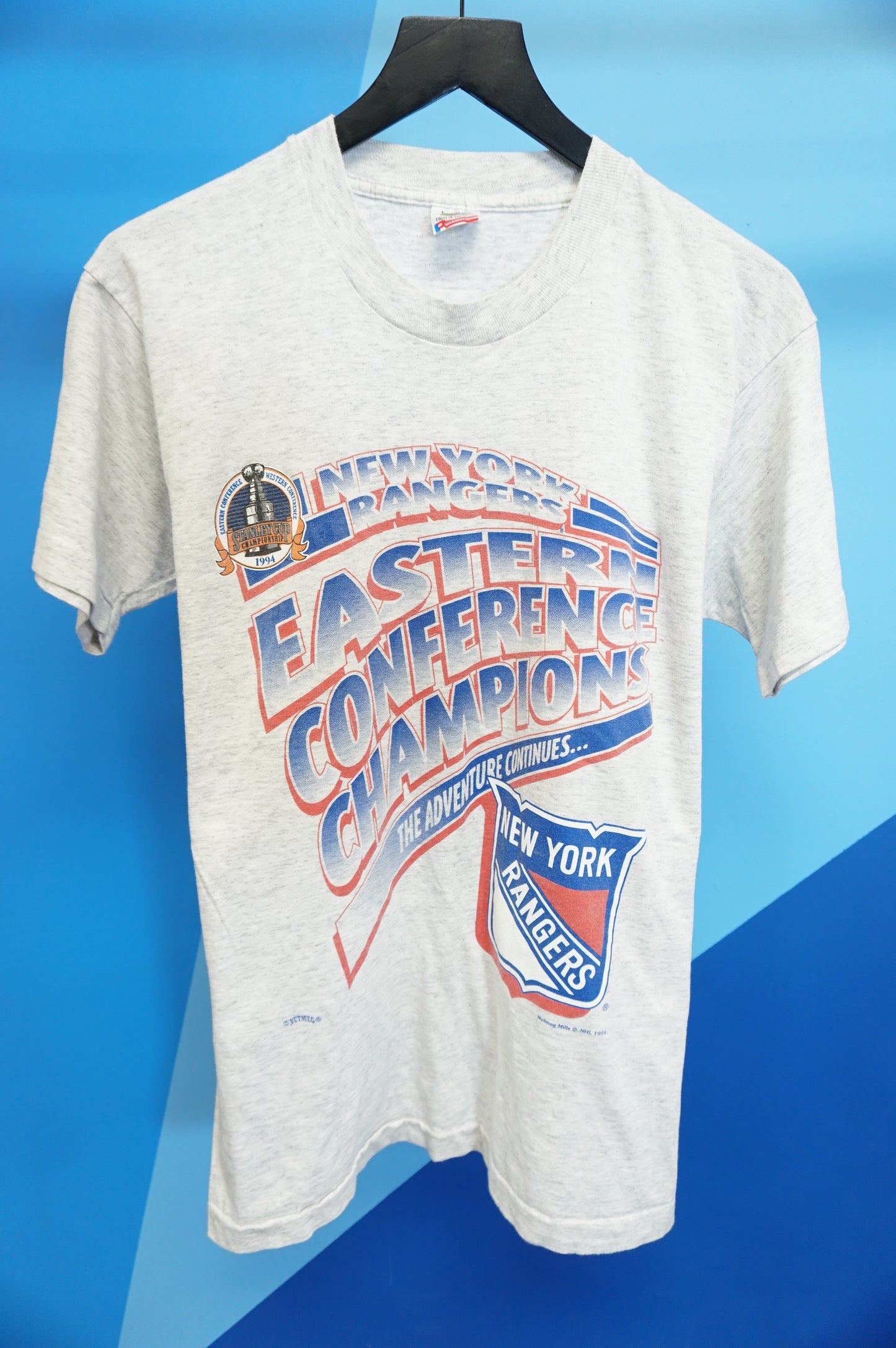 (M/L) 1994 New York Rangers Eastern Conference Champs Single Stitch T-Shirt