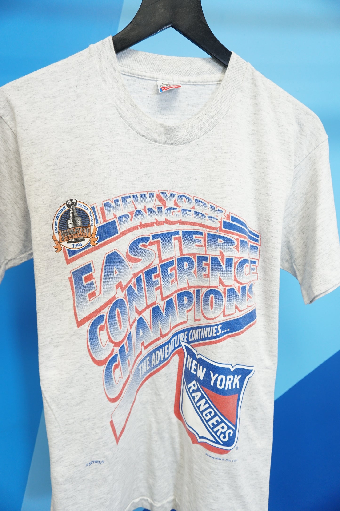 (M/L) 1994 New York Rangers Eastern Conference Champs Single Stitch T-Shirt