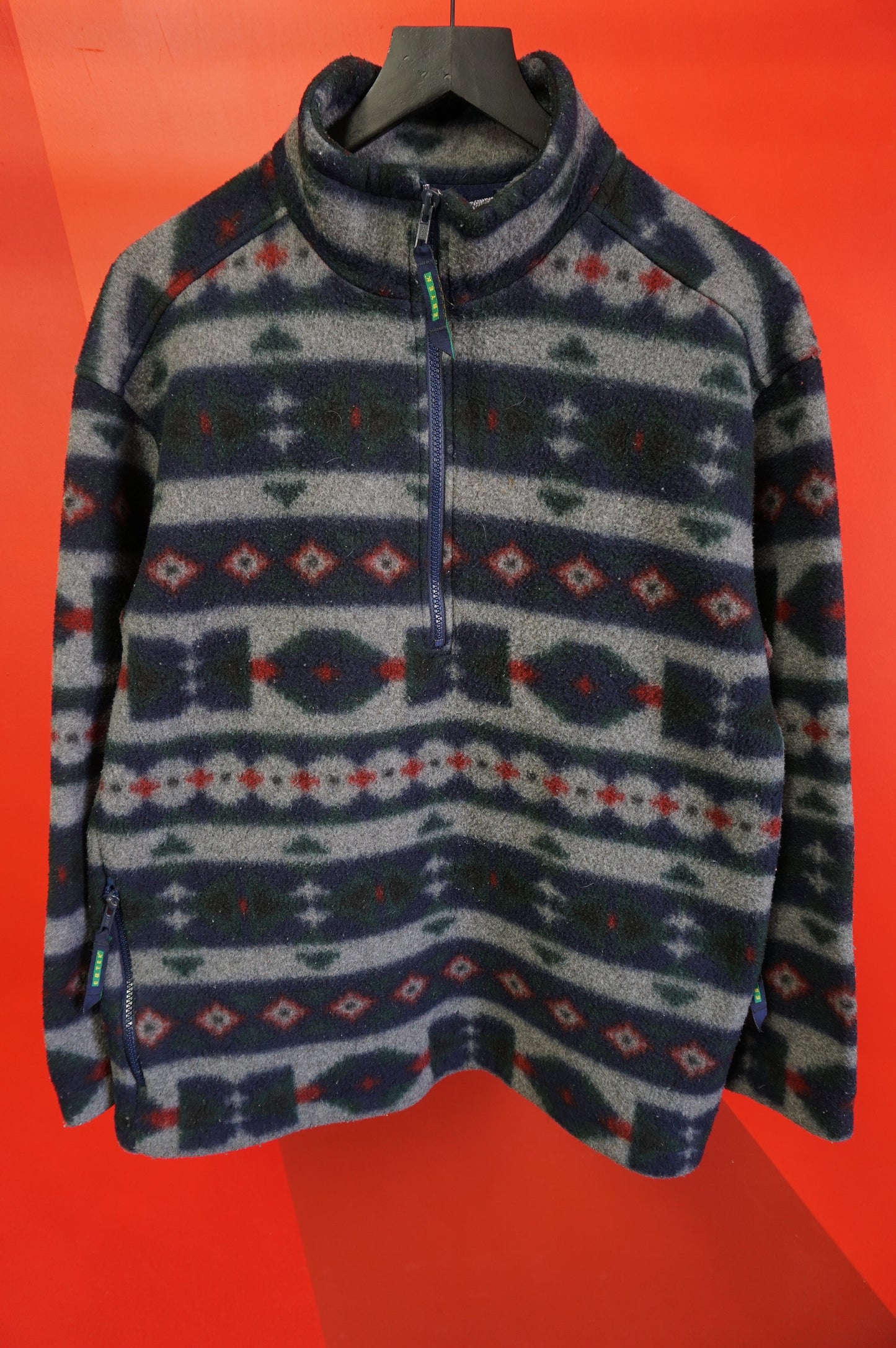 (S/M) Vtg Eddie Bauer Ebtek Aztec Fleece Pullover