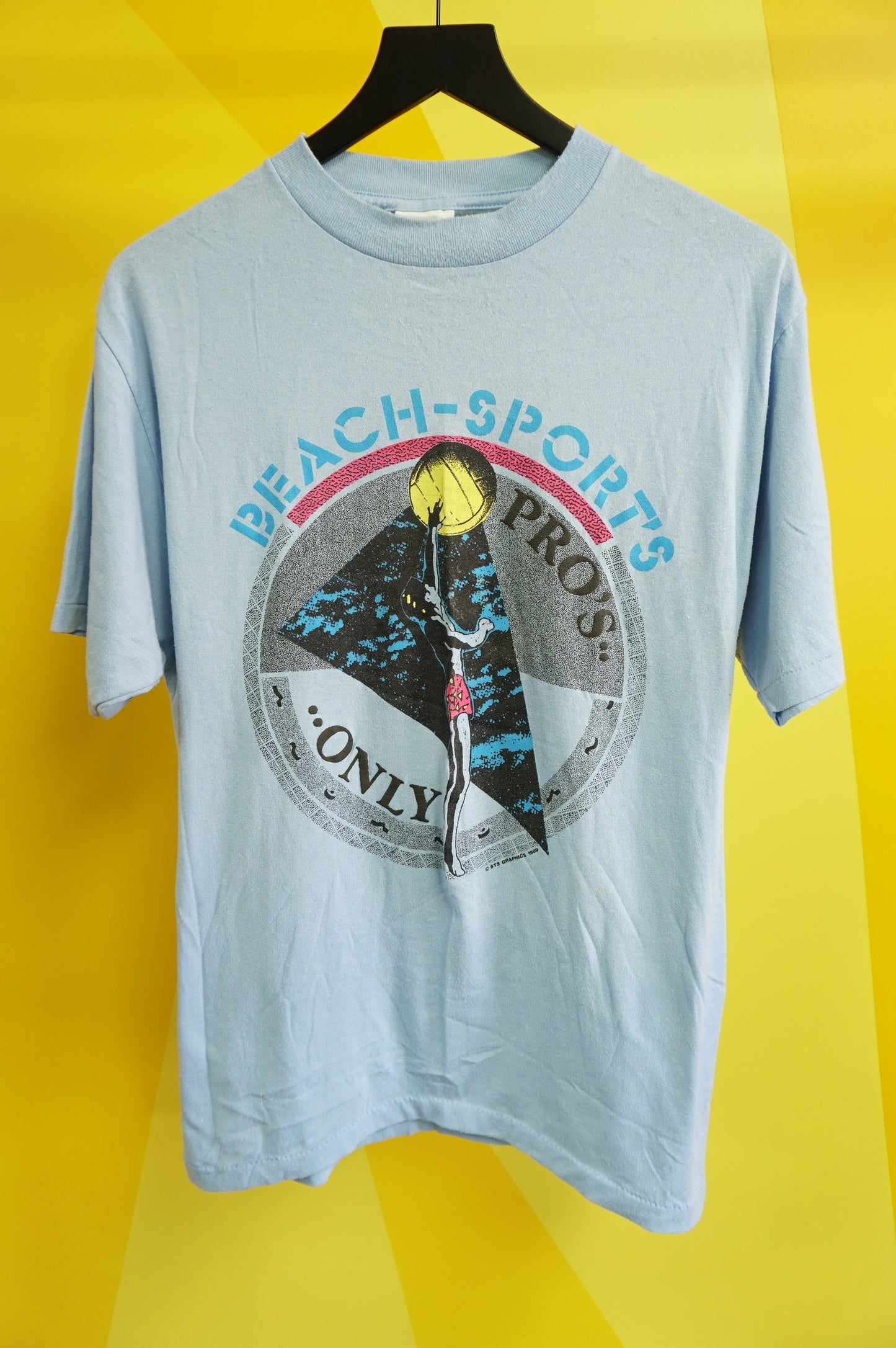 (L) Vtg Pros Only Beach Sports Single Stitch T-Shirt