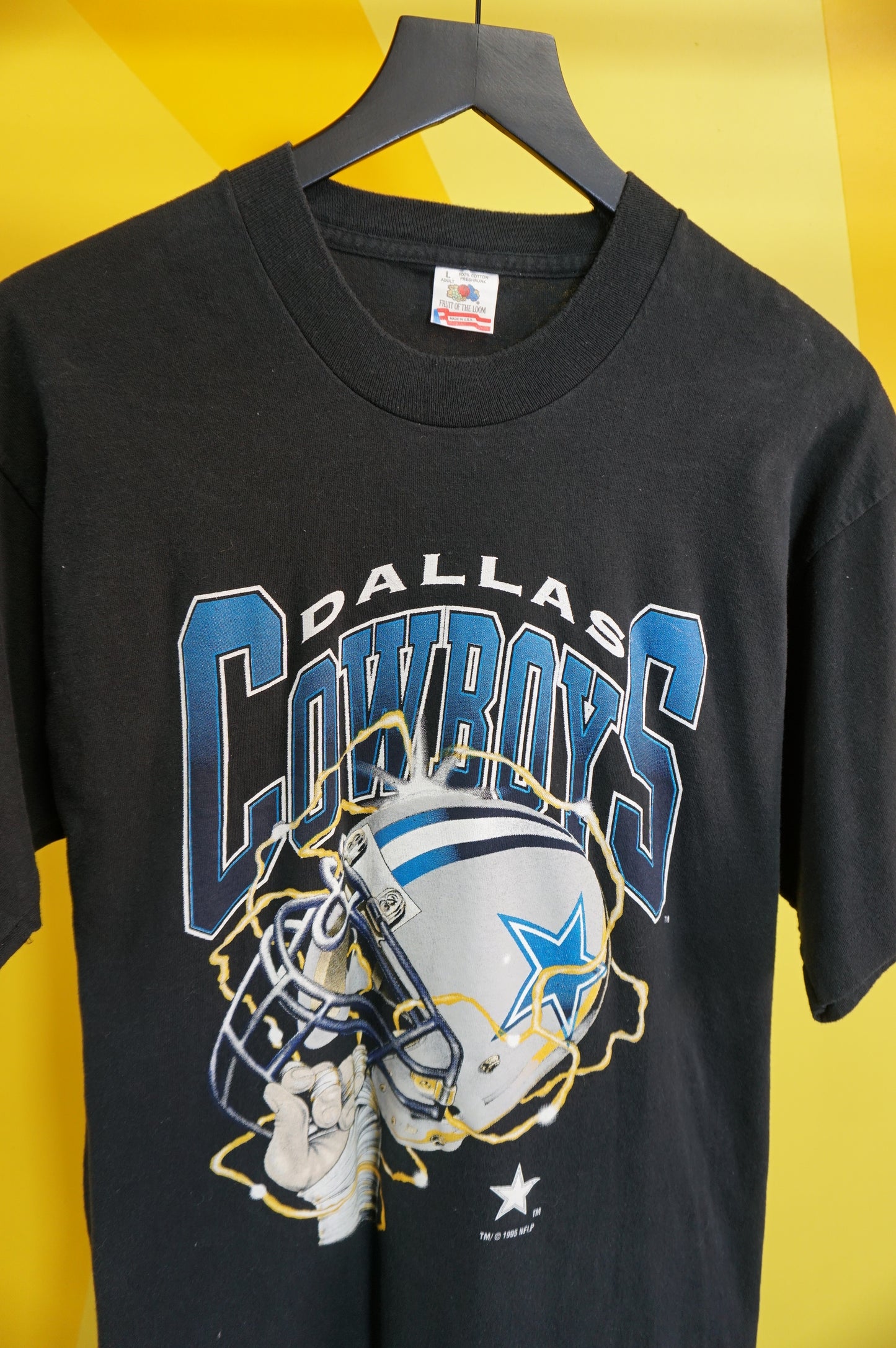 (M/L) 1995 Dallas Cowboys Lightning T-Shirt