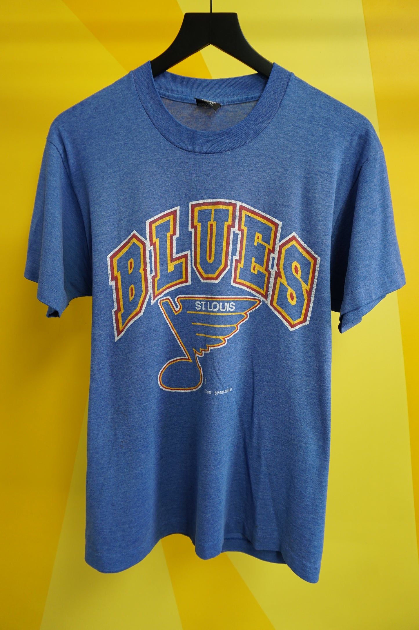 (M/L) 1991 St Louis Blues Single Stitch T-Shirt