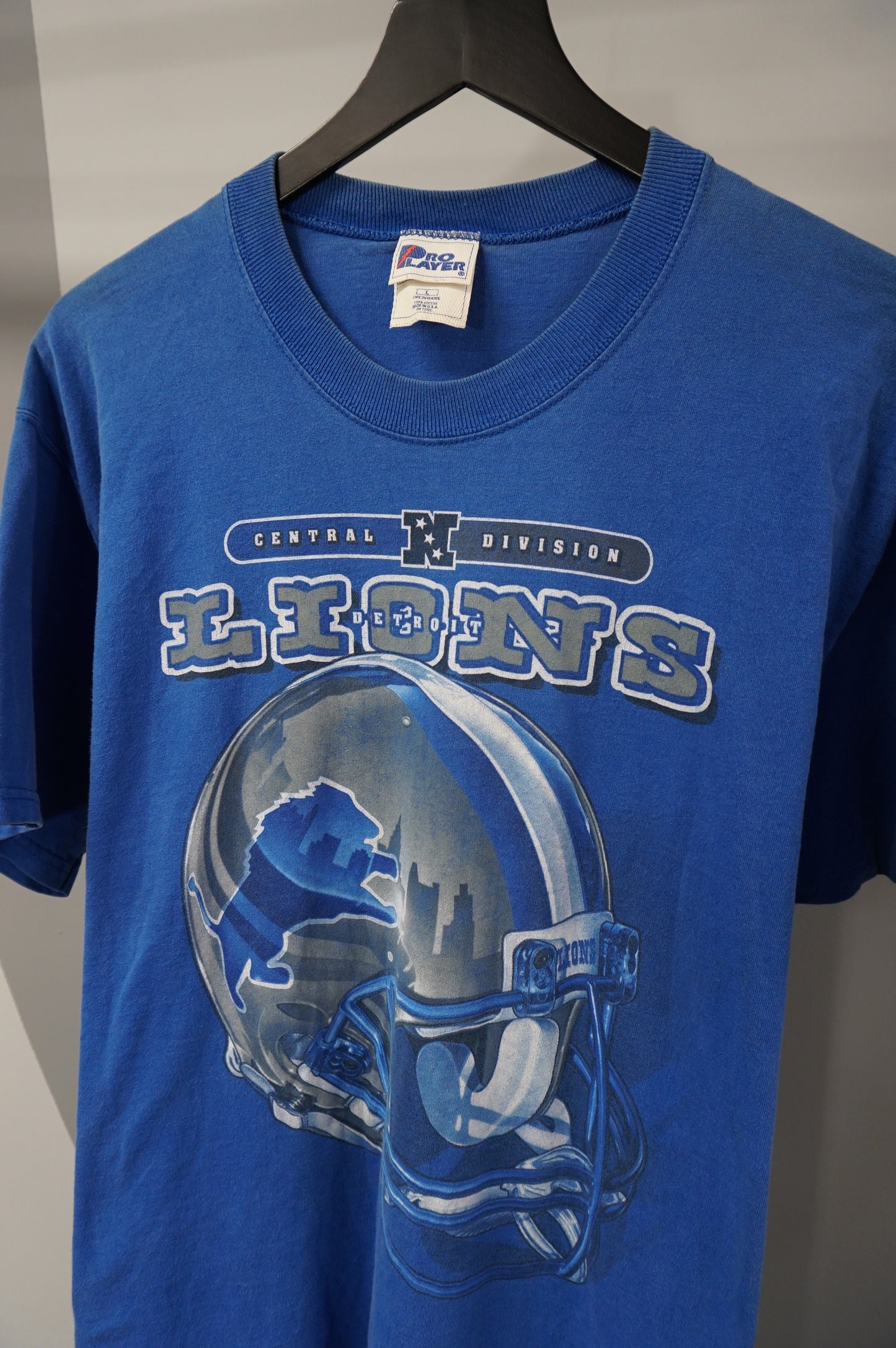 (L) Vtg Detroit Lions Big Helmet T-Shirt