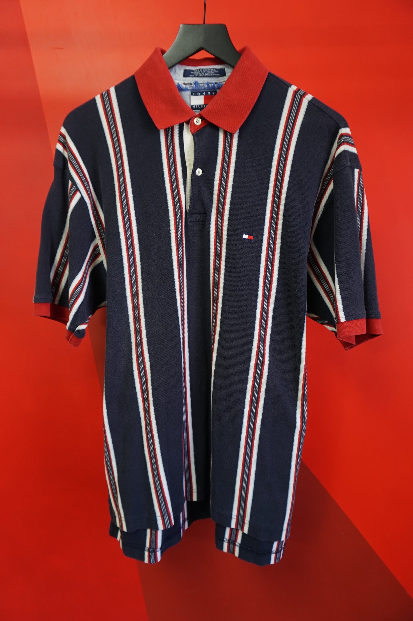 (L) Tommy Hilfiger Essential Striped Polo Shirt