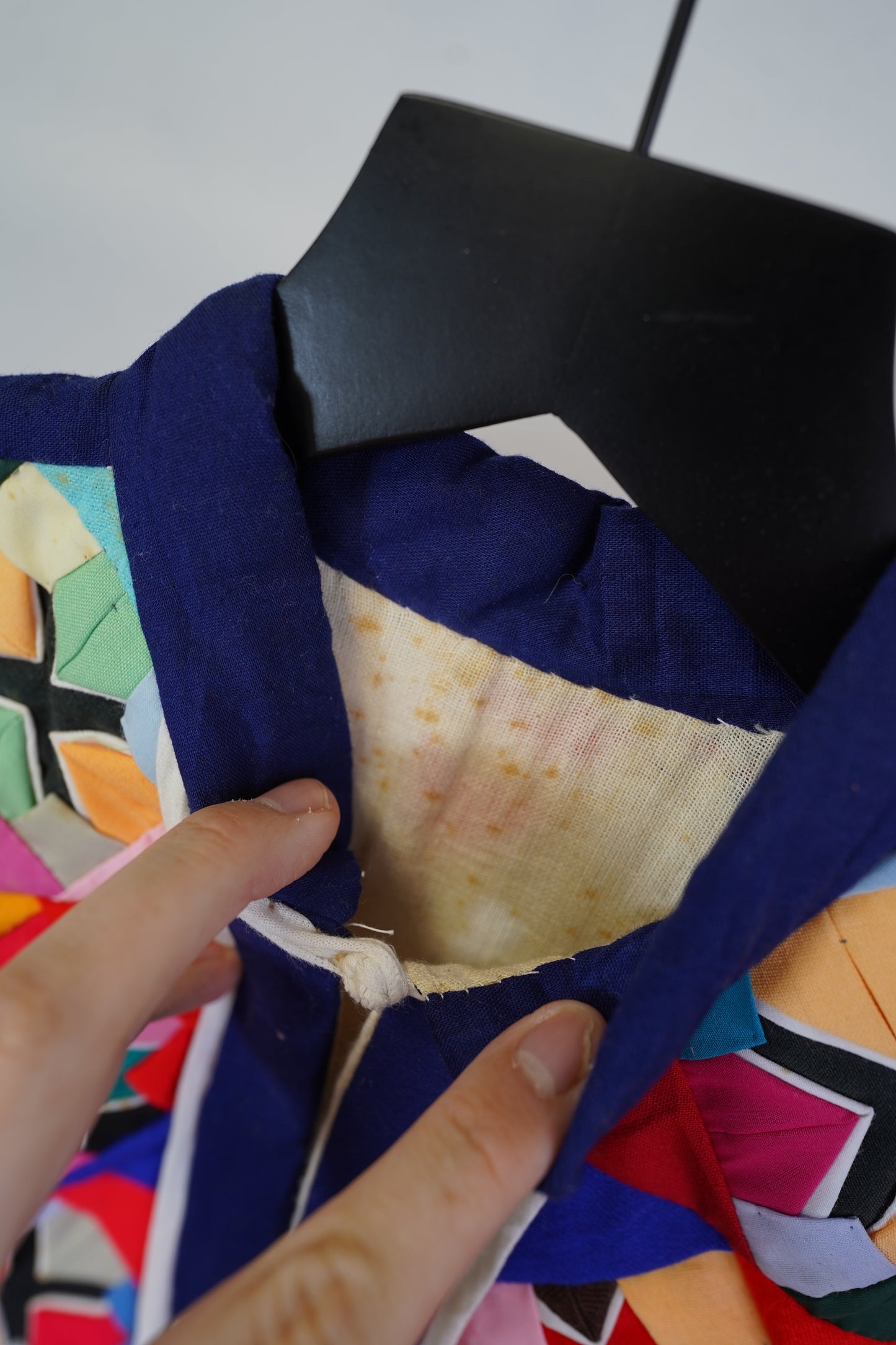 (S) Vintage Red Kimono Jacket: Hand-Sewn Reptile Art
