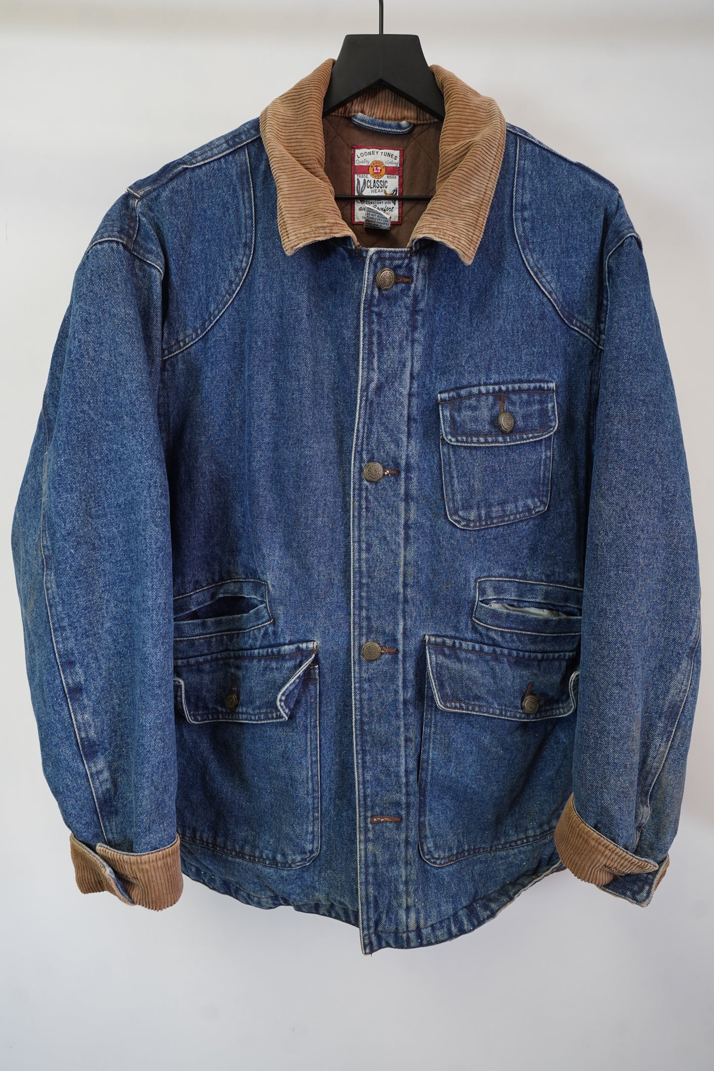 (M/L) Bugs Bunny Looney Tunes Denim Vintage Hunting Jacket