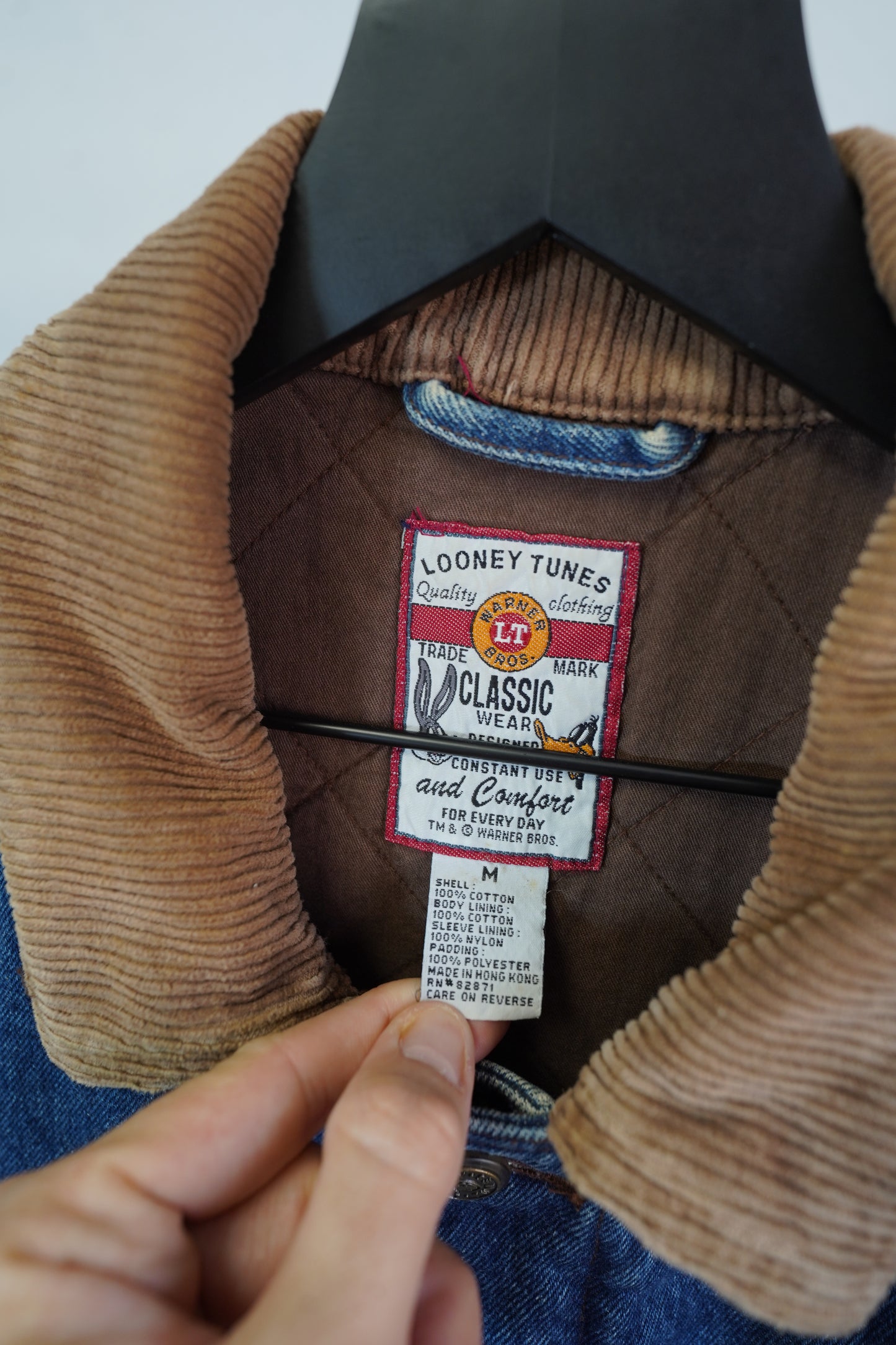 (M/L) Bugs Bunny Looney Tunes Denim Vintage Hunting Jacket
