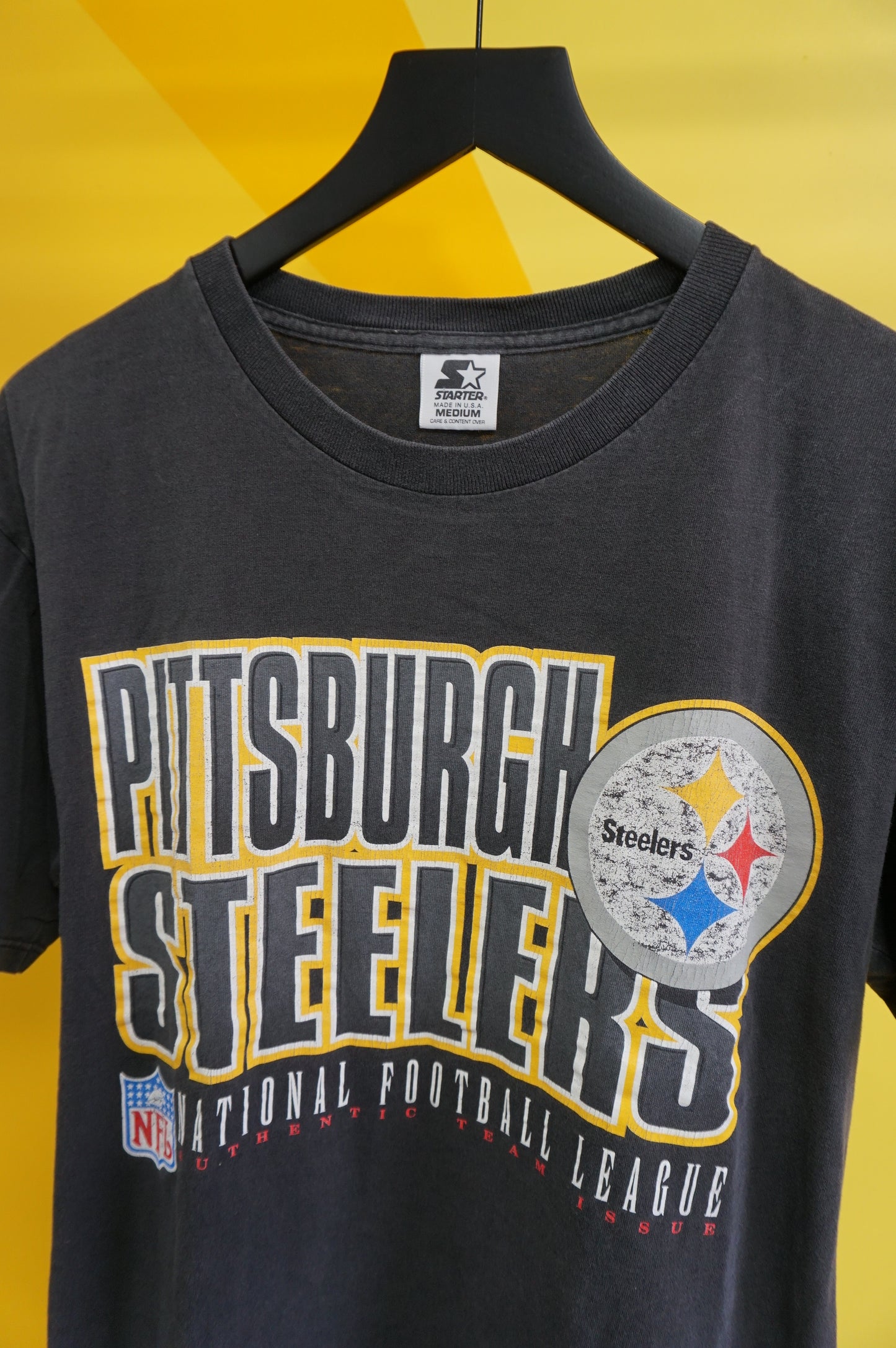 (M/L) USA Made Pittsburgh Steelers Starter T-Shirt