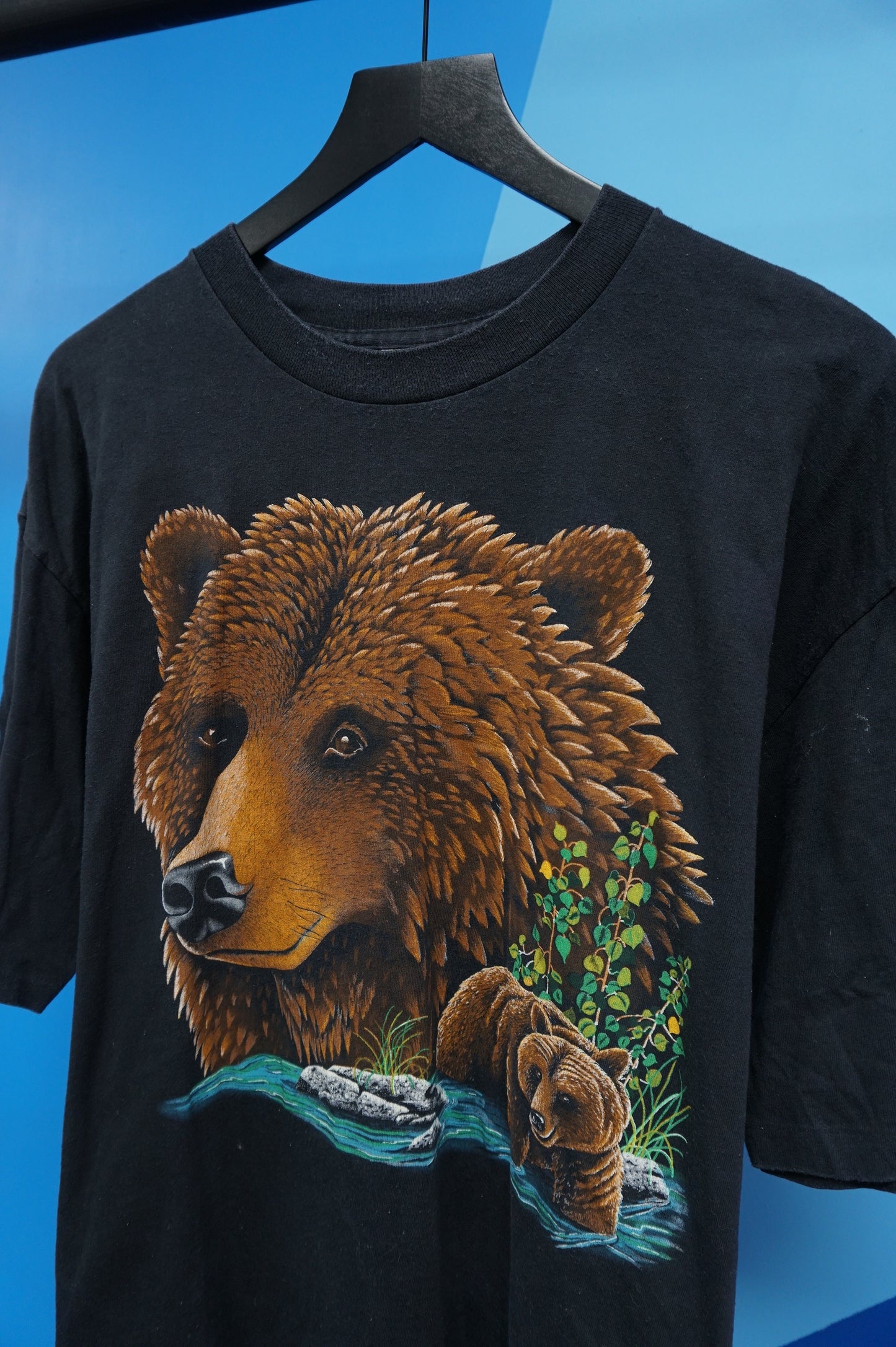 (L/XL) Vtg Big Head Bear Single Stitch T-Shirt