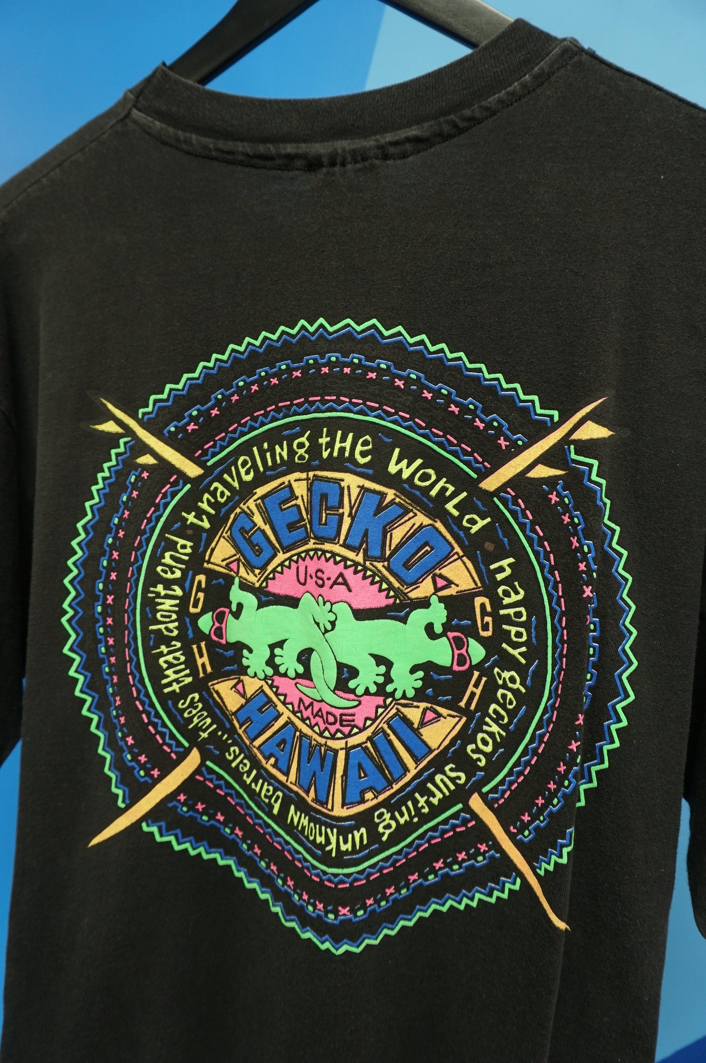 (L/XL) Vtg Gecko Hawaii Single Stitch T-Shirt