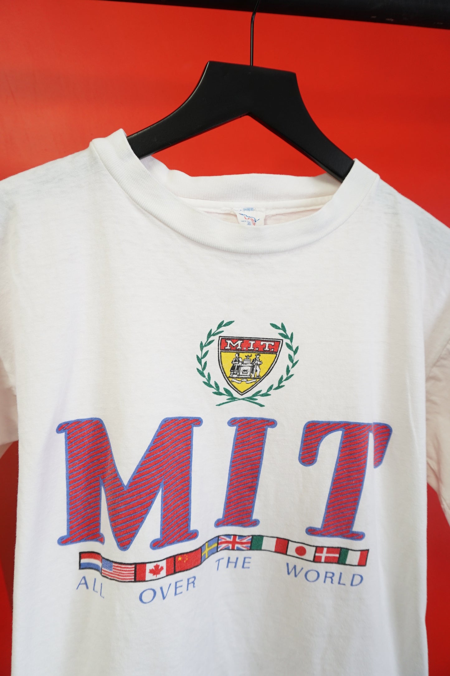 (L) Vtg MIT All Over The World Single Stitch T-Shirt