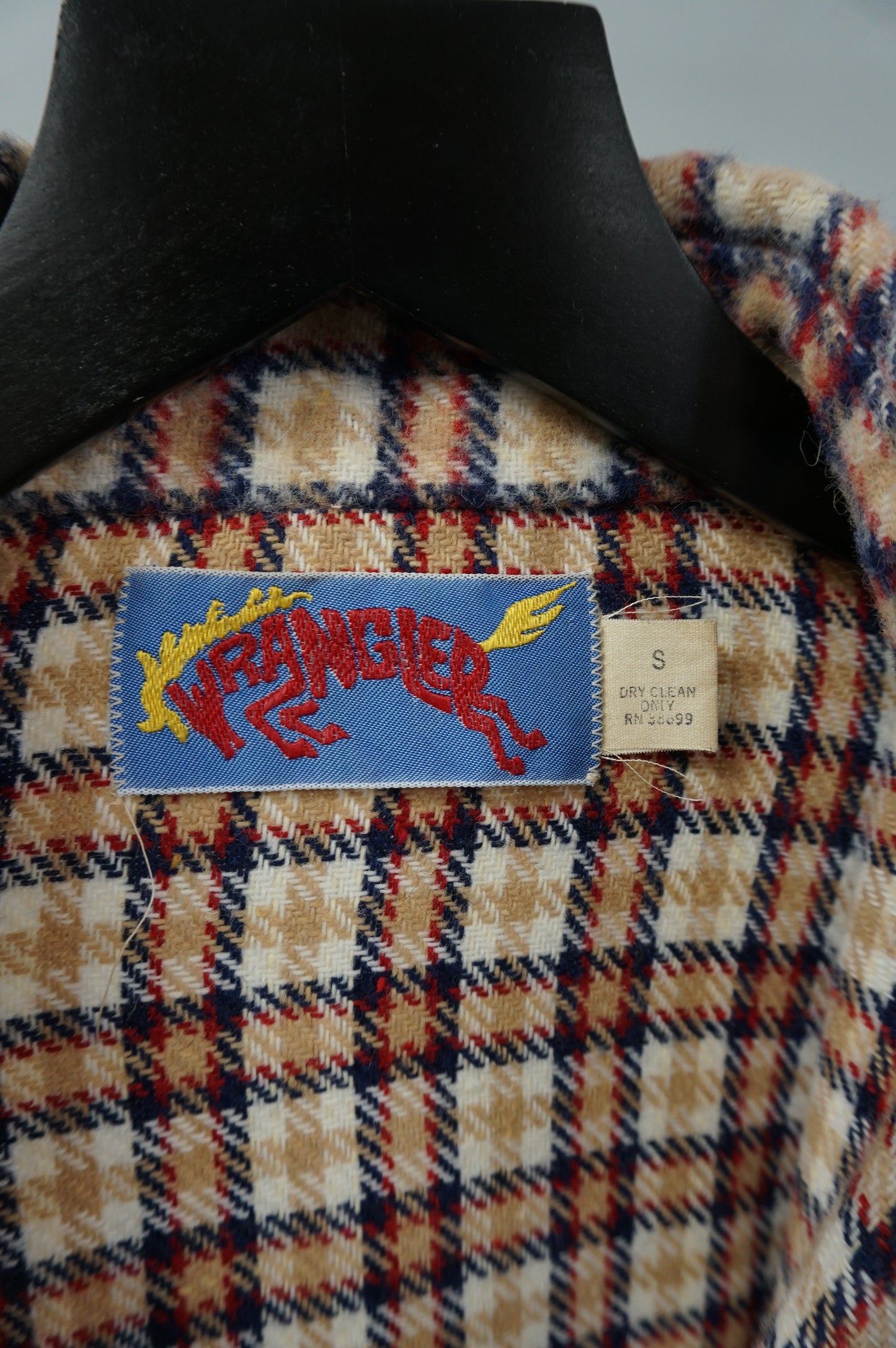 (S) 1970s Wrangler Flannel Button Up Shirt