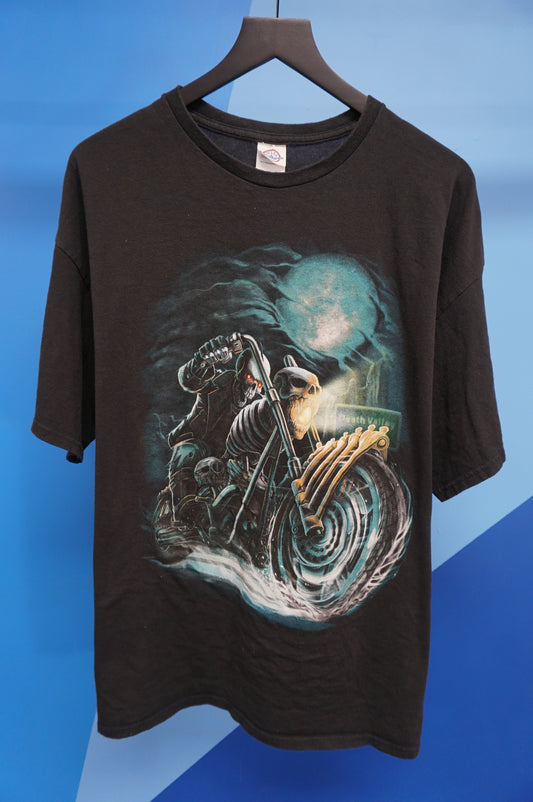 (XL/XXL) Skeleton Biker T-Shirt