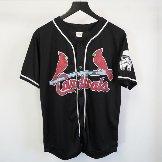 (M) St Louis Cardinals Star Wars Night Baseball Jersey Black Men Medium Stormtrooper