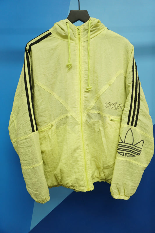 (XL/XXL) Vtg Highlighter Yellow Adidas Jacket