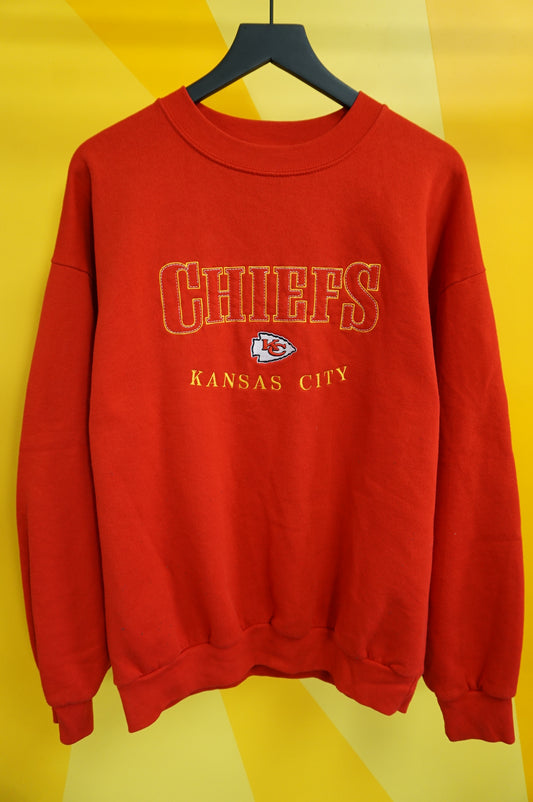 (XL) Vtg Kansas City Chiefs Logo Athletic Crewneck