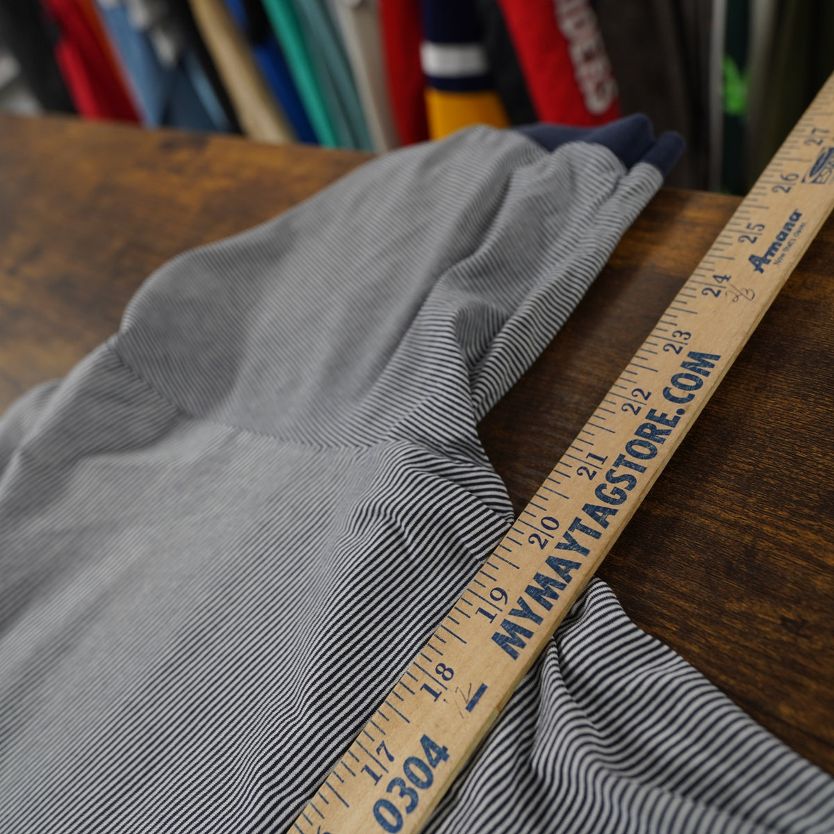 (M) Bobby Jones Mens Polo Shirt Medium Blue Striped 90s Golf Retro Preppy Short Slv