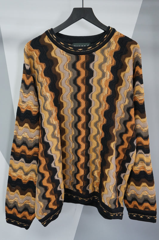 (XL/XXL) Vtg Earth Tones Coogi-esque Knit Sweater