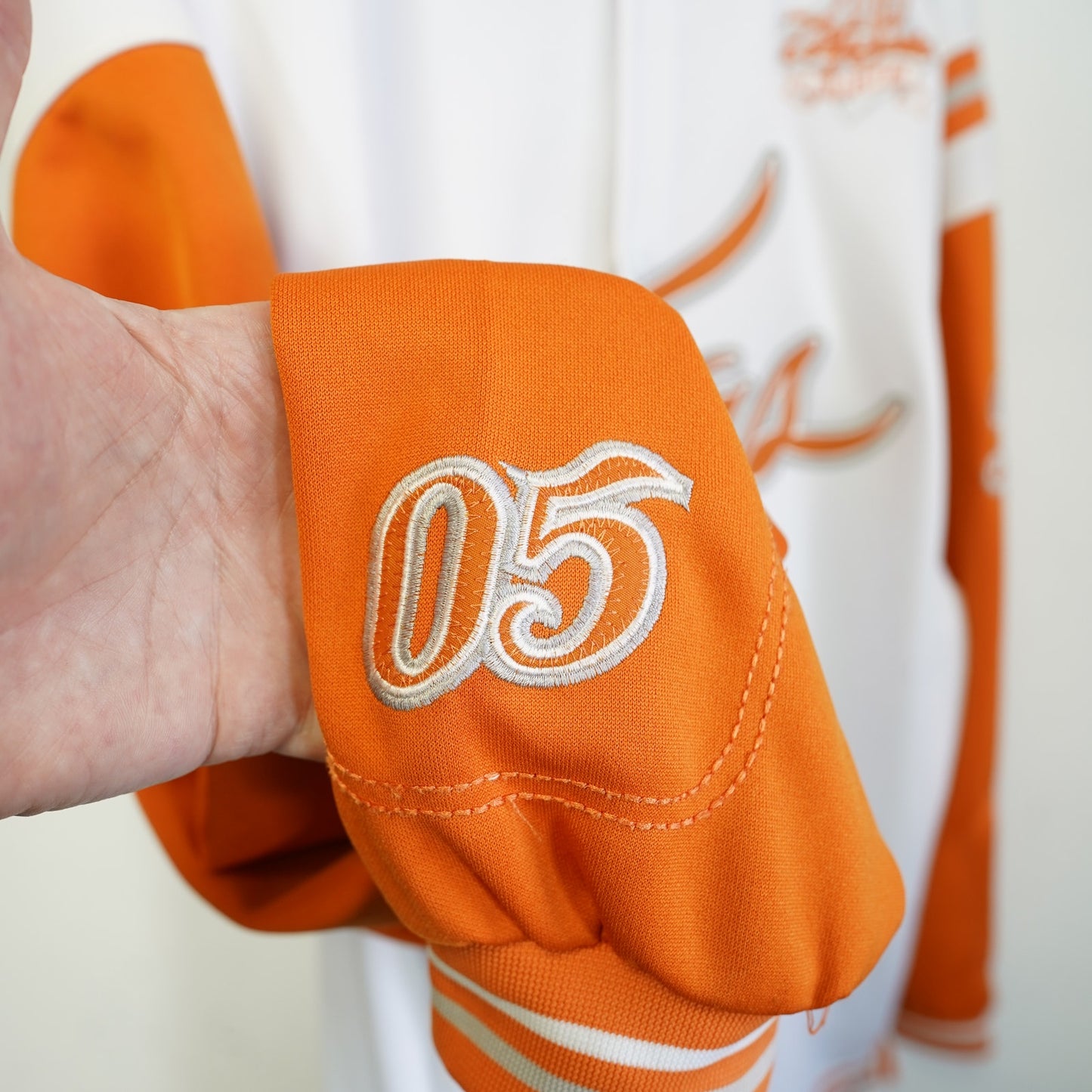 (XXL) Vintage Fubu Texas City Series Warm Up Jacket Men's XXL Sewn White Orange Y2K