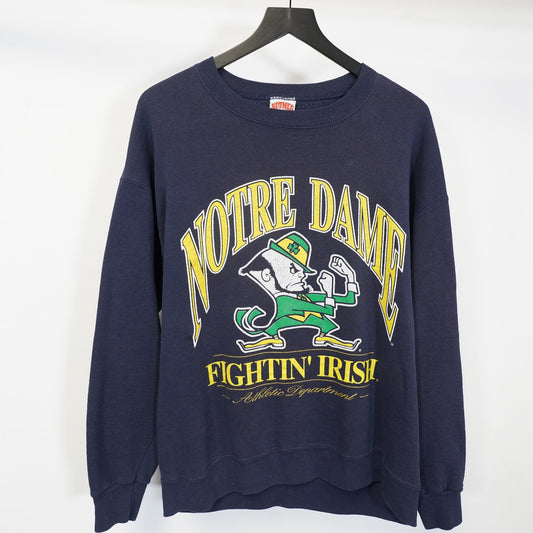 (L) Vintage Notre Dame Fighting Irish Nutmeg Mills Sweatshirt Men's L Blue 90s Retro
