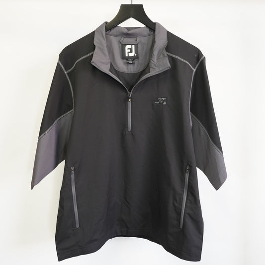 (L) FootJoy Sport Short Sleeve Golf Windshirt Men's L Sewn Cannon Black Charcoal