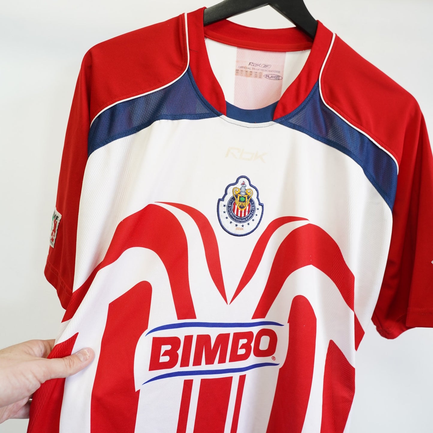 (L) Chivas de Guadalajara 2006–07 Reebok Home Soccer Jersey Men's L Red Futbol Kit