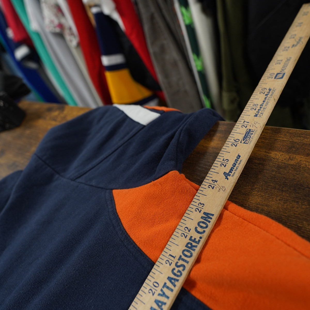 Vintage Chicago Bears Embroidered Team NFL Hoodie Men's XL Blue Orange Retro