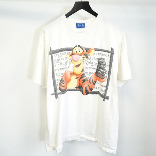 (XL) Vintage Tigger Bounce Winnie the Pooh Disney T-Shirt Men's XL White 90s