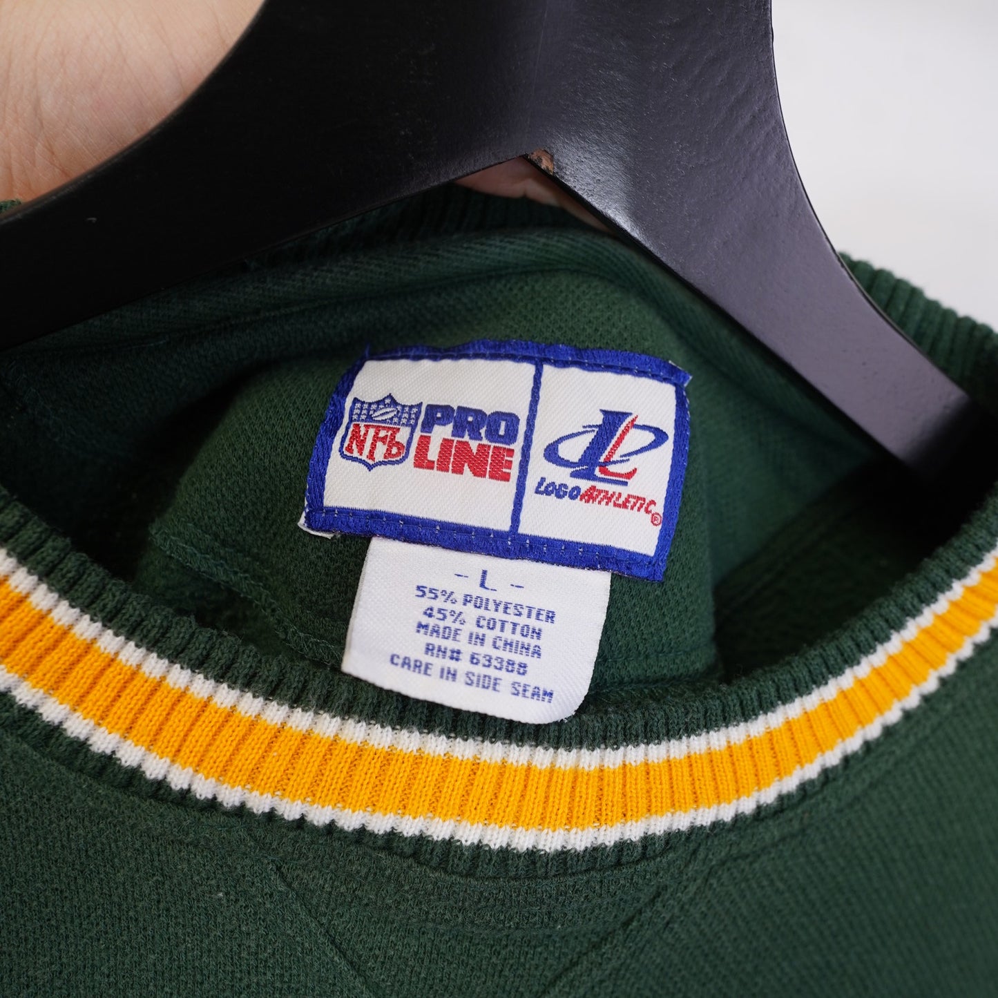(L) Vintage Green Bay Packers Logo Athletic Embroidered Sweatshirt Men's L Green