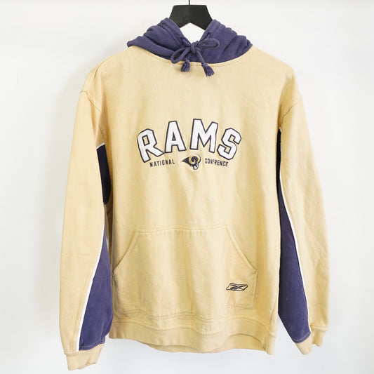 (M) Vintage LA St. Louis Rams Reebok Hoodie Men's M Gold Y2K 2000s Football NFL