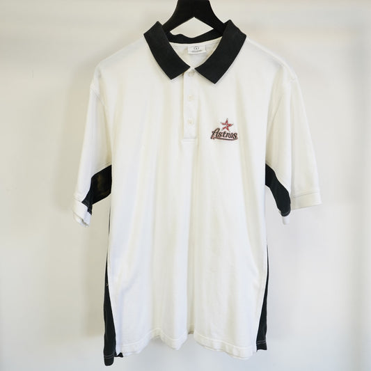 (L) Vintage Houston Astros 2000s Men's CSA White Polo Short Sleeve Shirt Y2K MLB