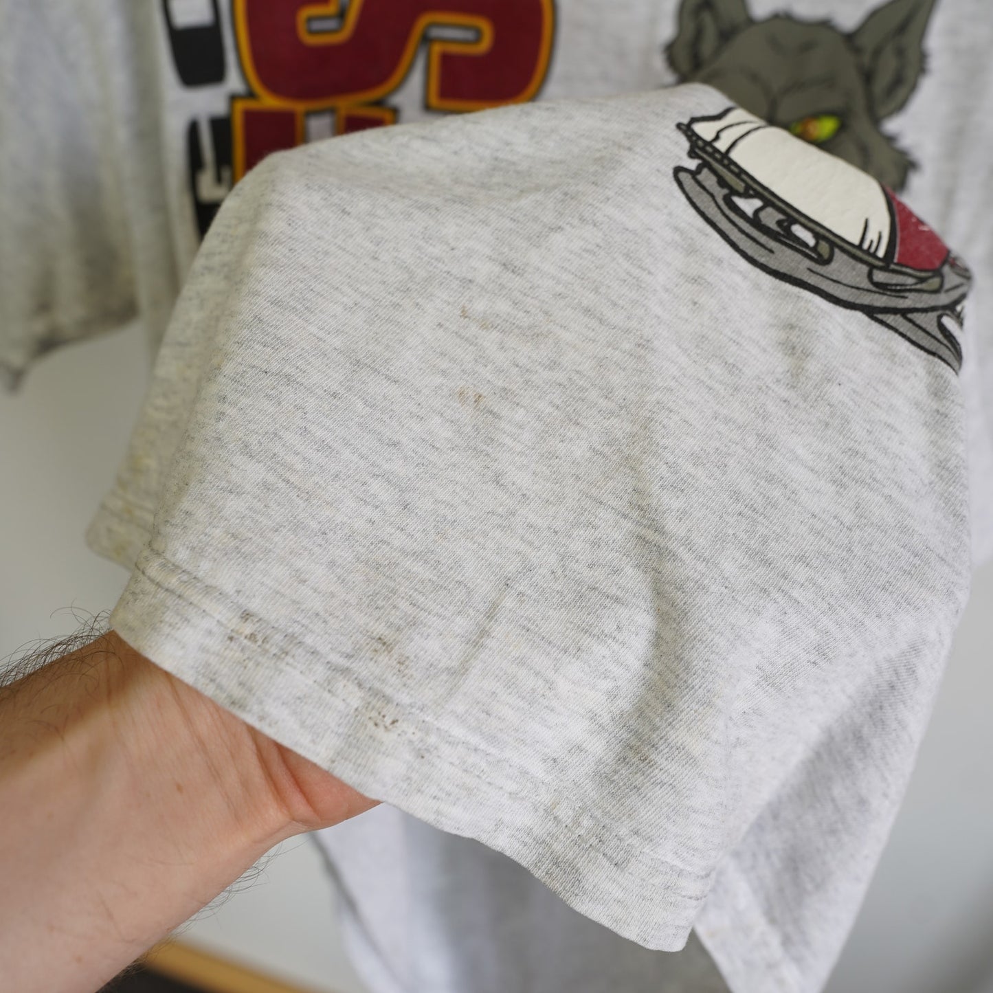 (XL) Vintage Chicago Wolves Nutmeg Mills All Over Print Hockey T-Shirt Men's XL Gray