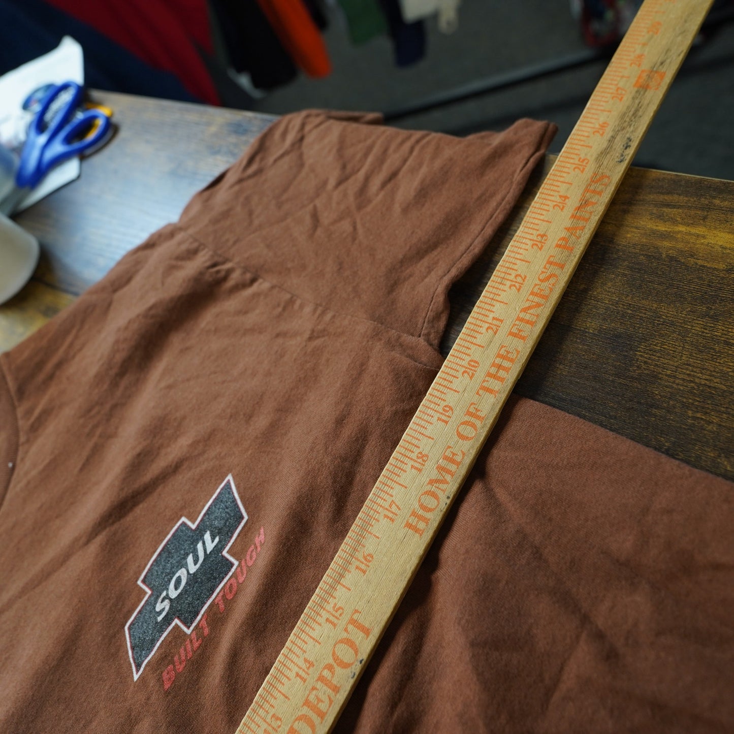 (L) Vintage Soul Built Tough Skate & Surf Jesus T-Shirt Men's L Brown Single Stitch