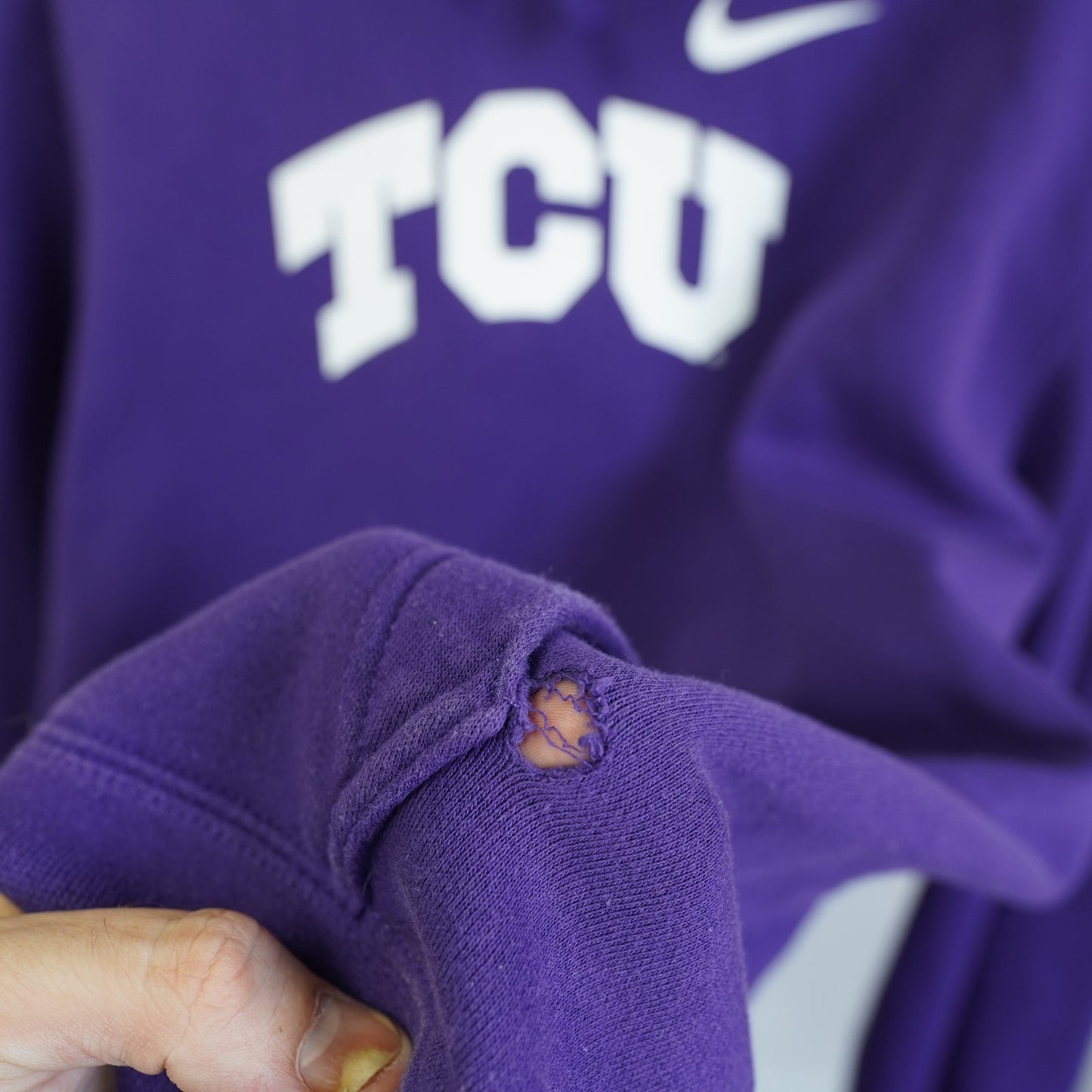 (XL) Nike TCU Horned Frogs Pullover Hoodie Men's XL Purple White