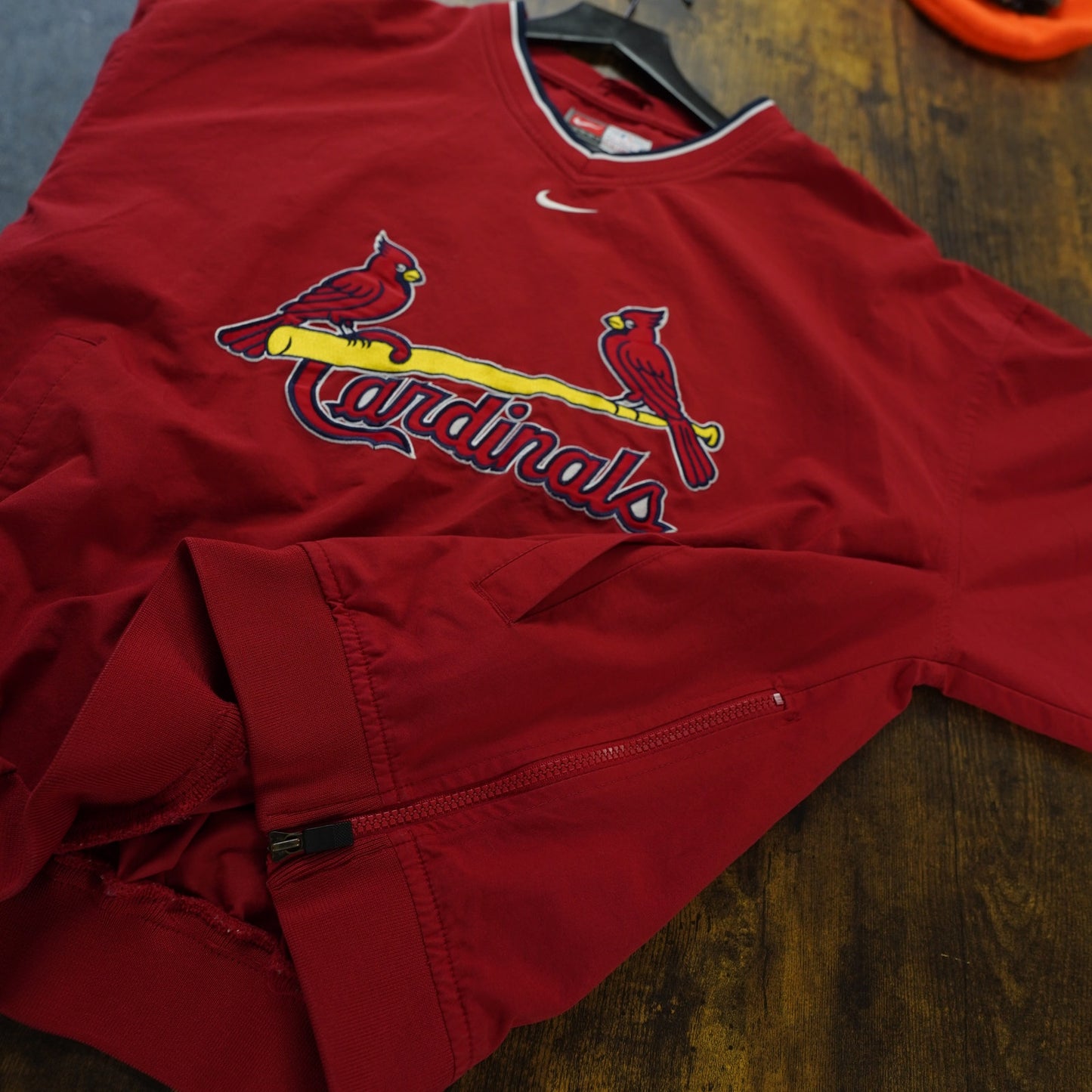 Men's M Vintage St Louis Cardinals Nike Center Swoosh Pullover Jacket MLB