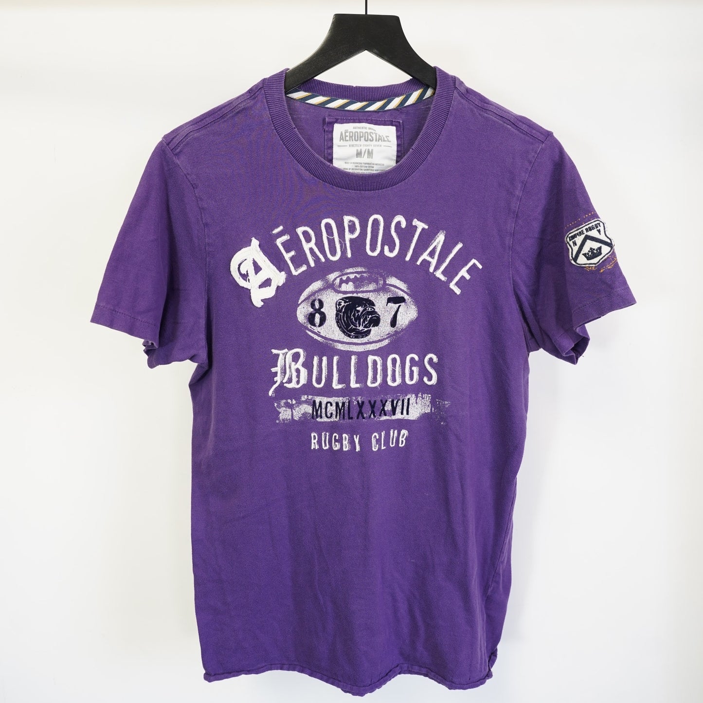 (M) Vintage Aeropostale Embroidered T-Shirt Men's M Purple Y2K 2000s Sewn Preppy