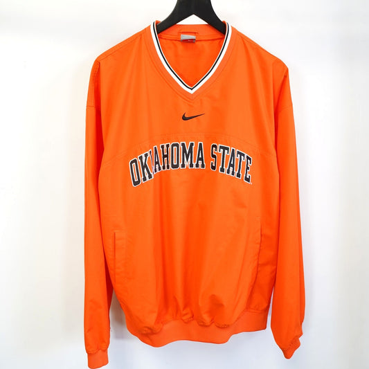 (L) Vintage Team Nike Oklahoma State Cowboys Center Swoosh Windbreaker Mens L Orange