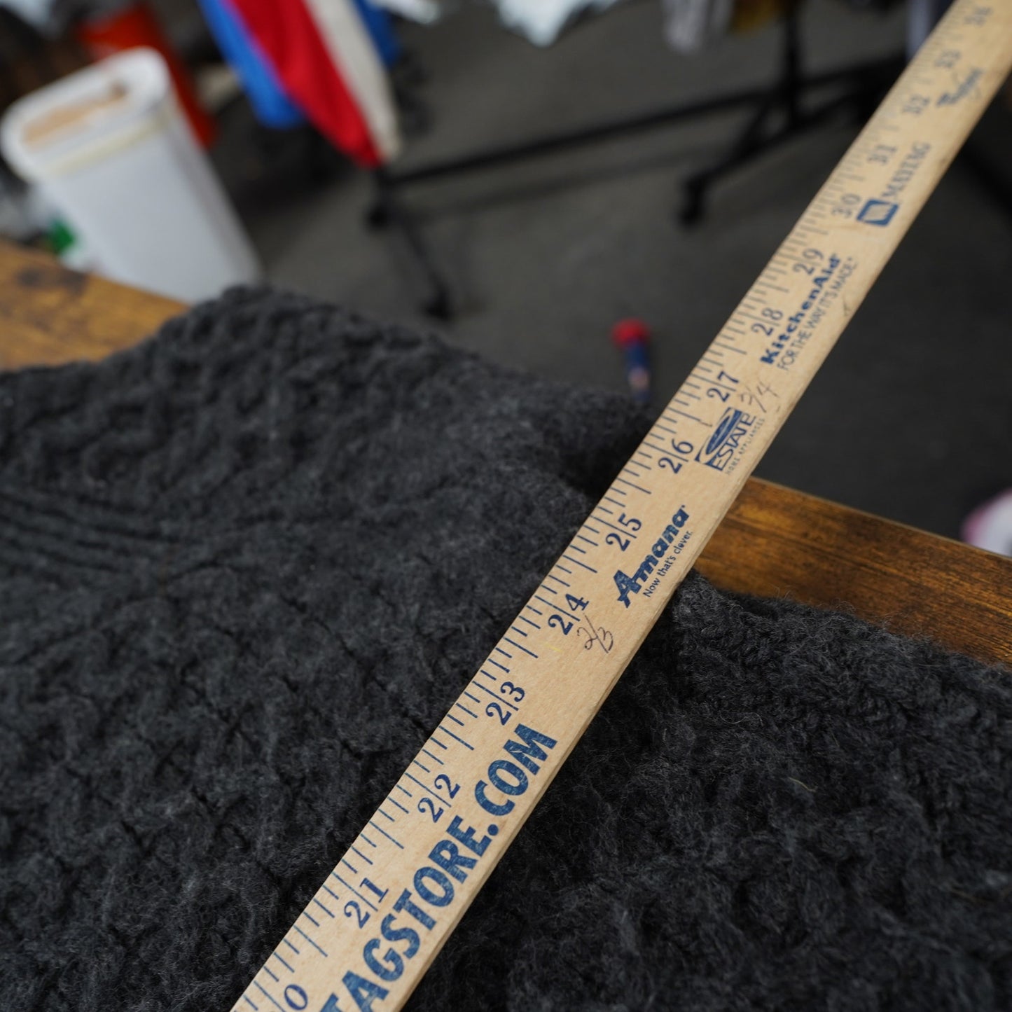 (L) Aran Sweater Market 1/4 Zip Cable Knit Wool Fisherman Sweater Men's L Gray Irish