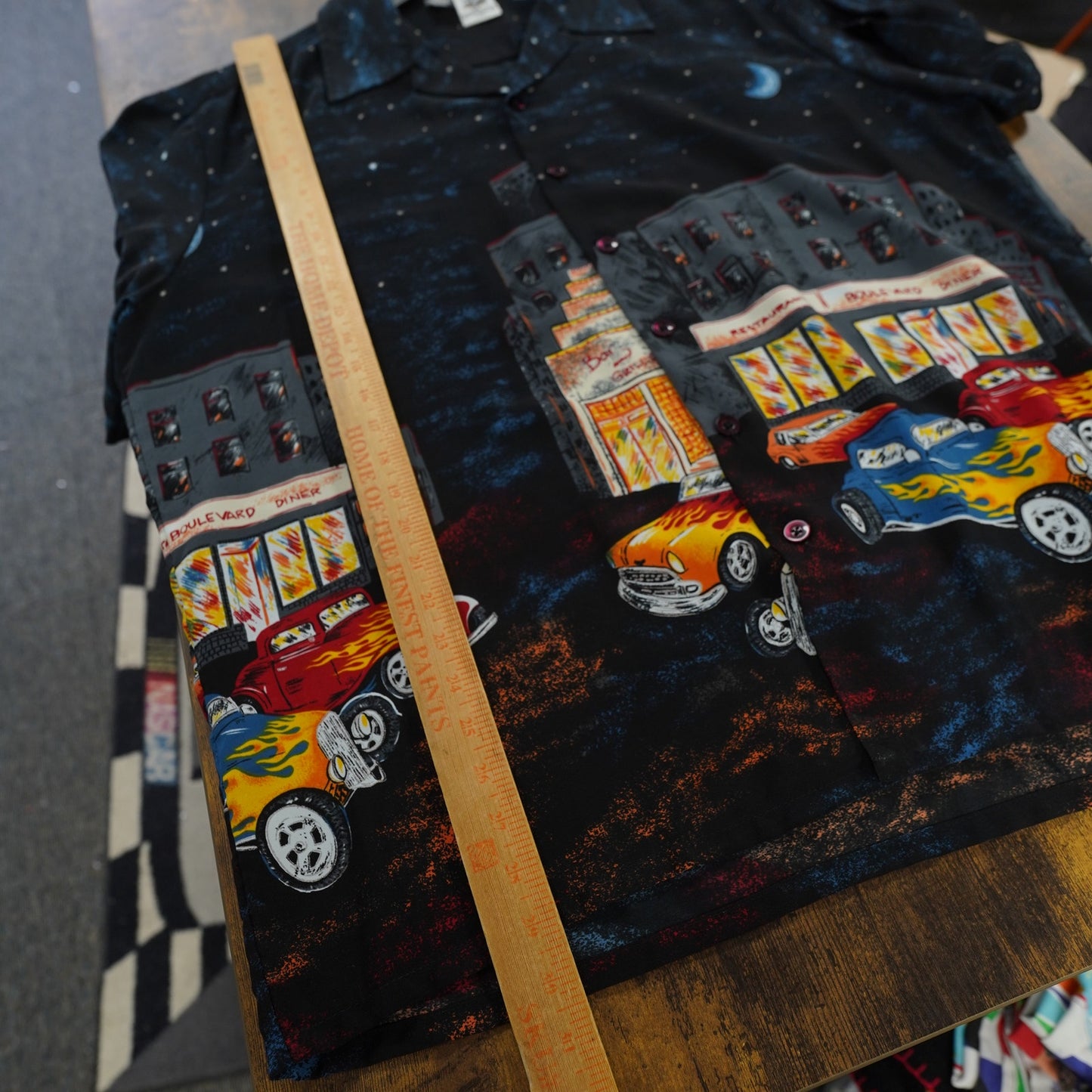 (XL) Vintage Kennington California Hot Rod Hawaiian Button Up Shirt