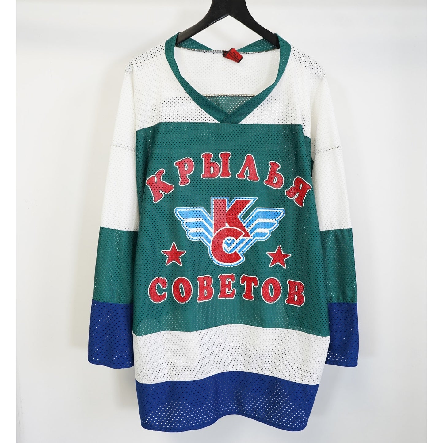(XL) Vintage Krylya Sovetov Russian Hockey Jersey Men's XL Aqua Soviet Retro CCCP